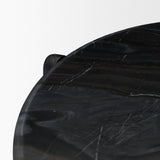 Rumer Black Wood w/ Black Marble Side Table by Mercana at Eve Furniture