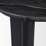 Rumer Black Wood w/ Black Marble Side Table by Mercana at Eve Furniture