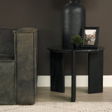 Rumer Black Wood w/ Black Marble Side Table by Mercana at Eve Furniture