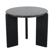 Rumer Black Wood w/ Black Marble Side Table by Mercana at Eve Furniture