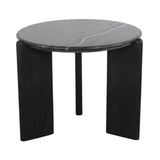 Rumer Black Wood w/ Black Marble Side Table by Mercana at Eve Furniture