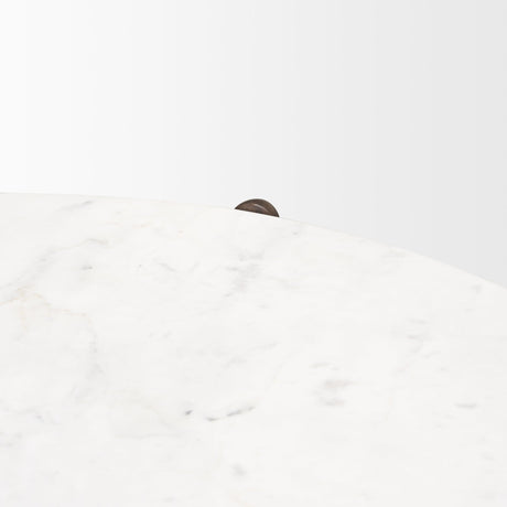 Rumer Dark Brown Wood w/ White Marble Coffee Table by Mercana at Eve Furniture