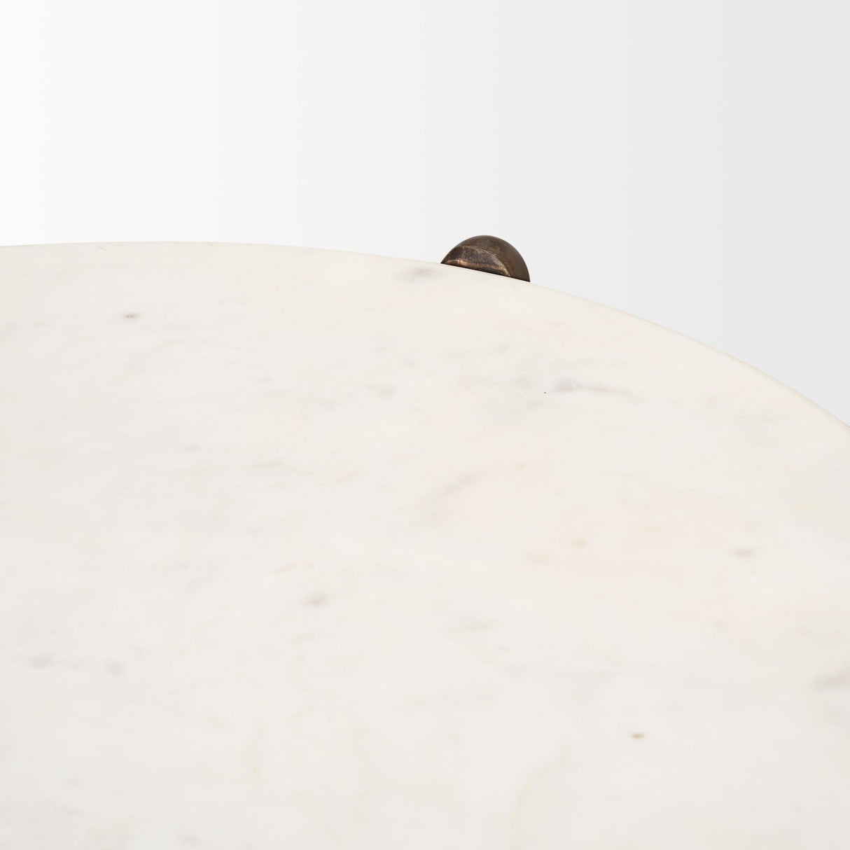 Rumer Dark Brown Wood w/ White Marble Side Table by Mercana at Eve Furniture