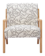 Runa Beige & Natural Accent Chair by Zuomod at Eve Furniture