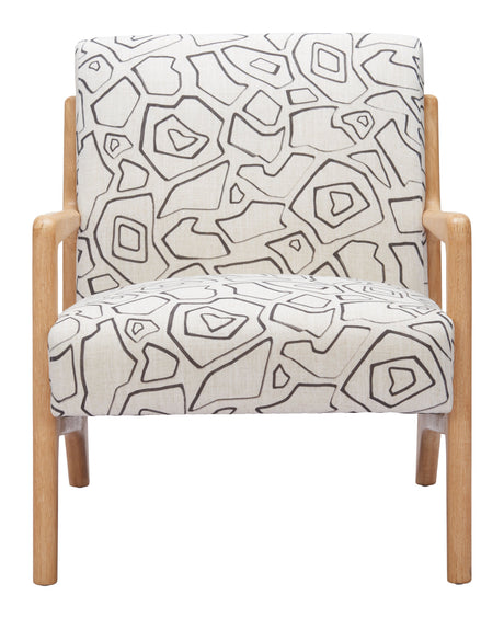Runa Beige & Natural Accent Chair by Zuomod at Eve Furniture