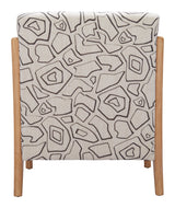 Runa Beige & Natural Accent Chair by Zuomod at Eve Furniture
