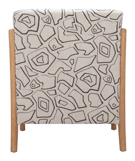 Runa Beige & Natural Accent Chair by Zuomod at Eve Furniture