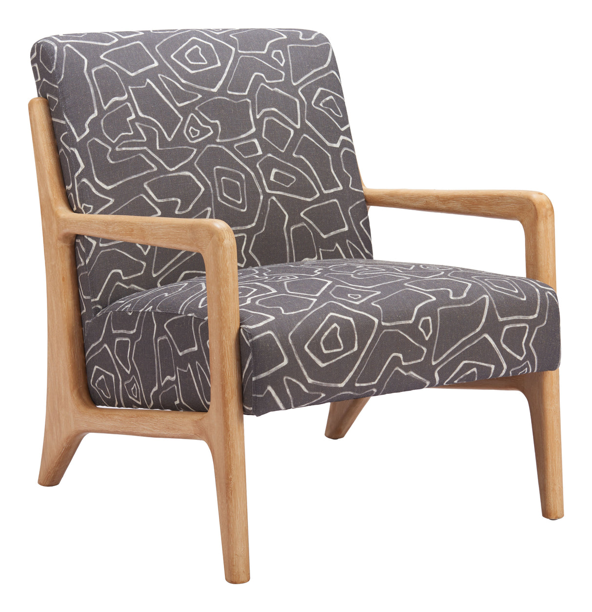 Runa Gray & Natural Accent Chair by Zuomod at Eve Furniture