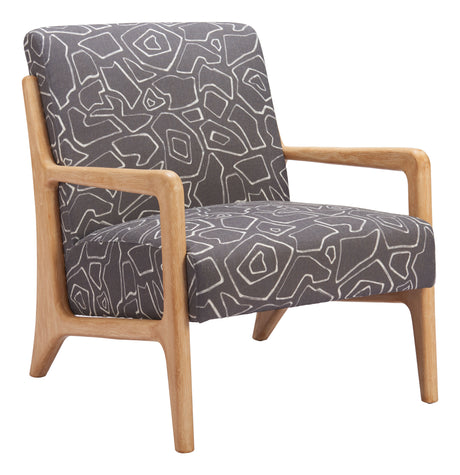 Runa Gray & Natural Accent Chair by Zuomod at Eve Furniture