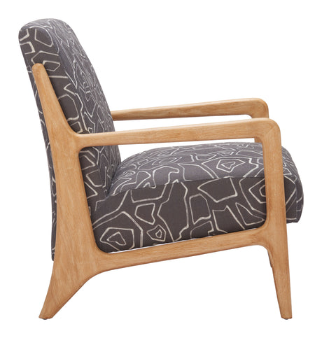 Runa Gray & Natural Accent Chair by Zuomod at Eve Furniture