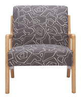 Runa Gray & Natural Accent Chair by Zuomod at Eve Furniture
