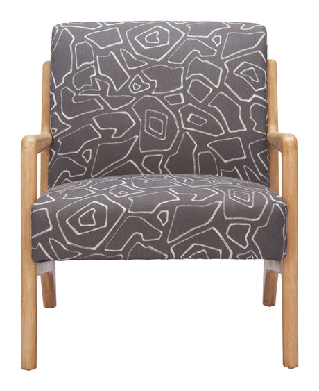 Runa Gray & Natural Accent Chair by Zuomod at Eve Furniture