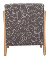 Runa Gray & Natural Accent Chair by Zuomod at Eve Furniture
