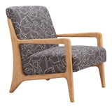 Runa Gray & Natural Accent Chair by Zuomod at Eve Furniture