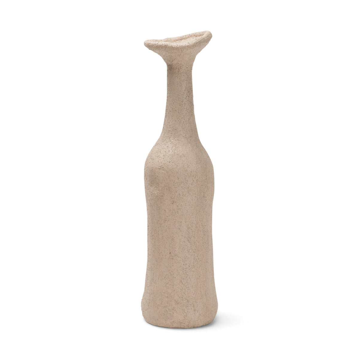 Runa Small Taupe Ceramic Rustic Decorative Bottle by Mercana at Eve Furniture