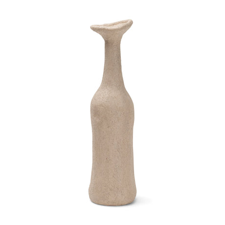 Runa Small Taupe Ceramic Rustic Decorative Bottle by Mercana at Eve Furniture