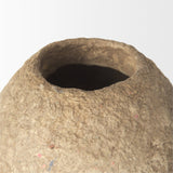 Rundal Large Beige Paper Mache Vase by Mercana at Eve Furniture