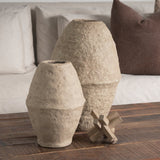 Rundal Large Beige Paper Mache Vase by Mercana at Eve Furniture