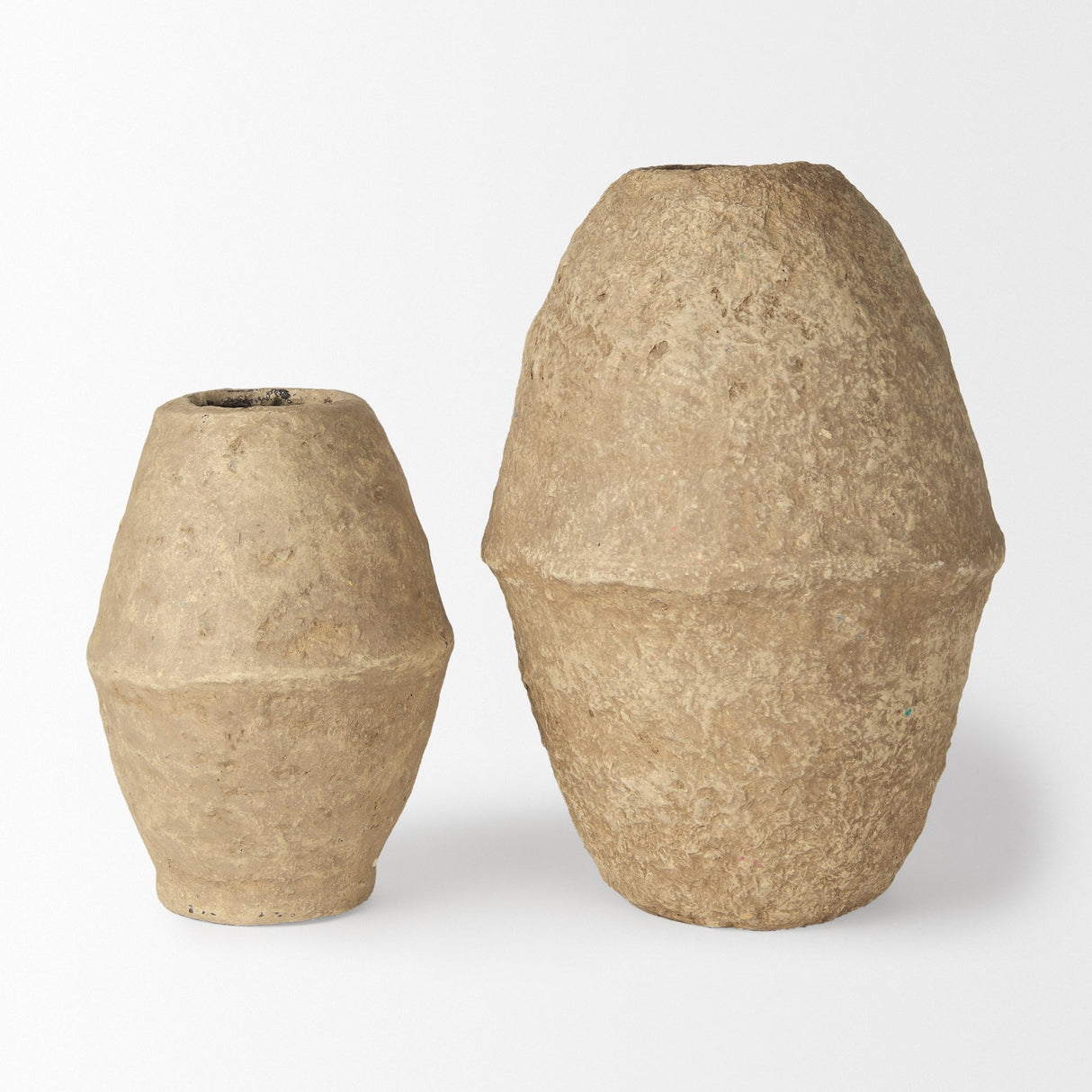 Rundal Large Beige Paper Mache Vase by Mercana at Eve Furniture
