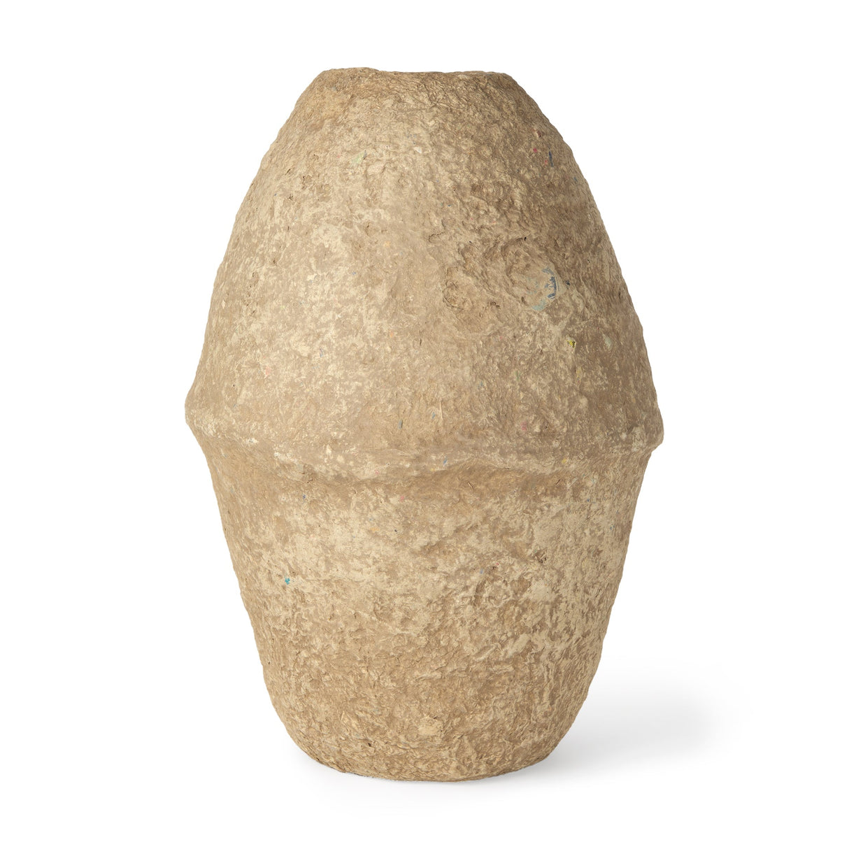 Rundal Large Beige Paper Mache Vase by Mercana at Eve Furniture