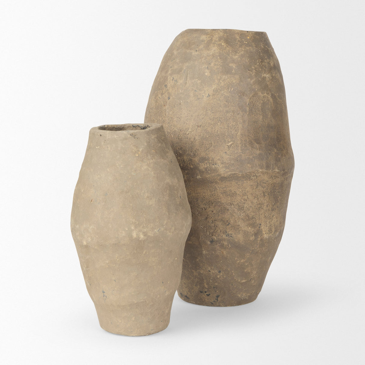 Rundal Large Gray Paper Mache Vase by Mercana at Eve Furniture
