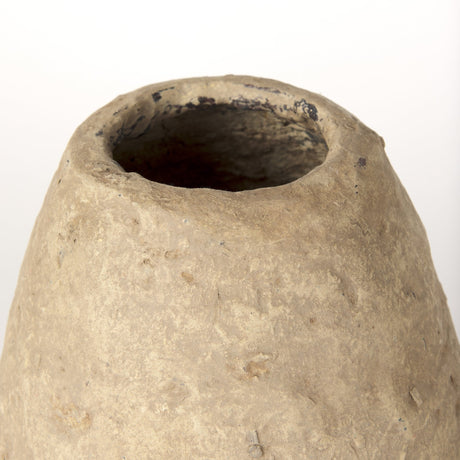Rundal Small Beige Paper Mache Vase by Mercana at Eve Furniture