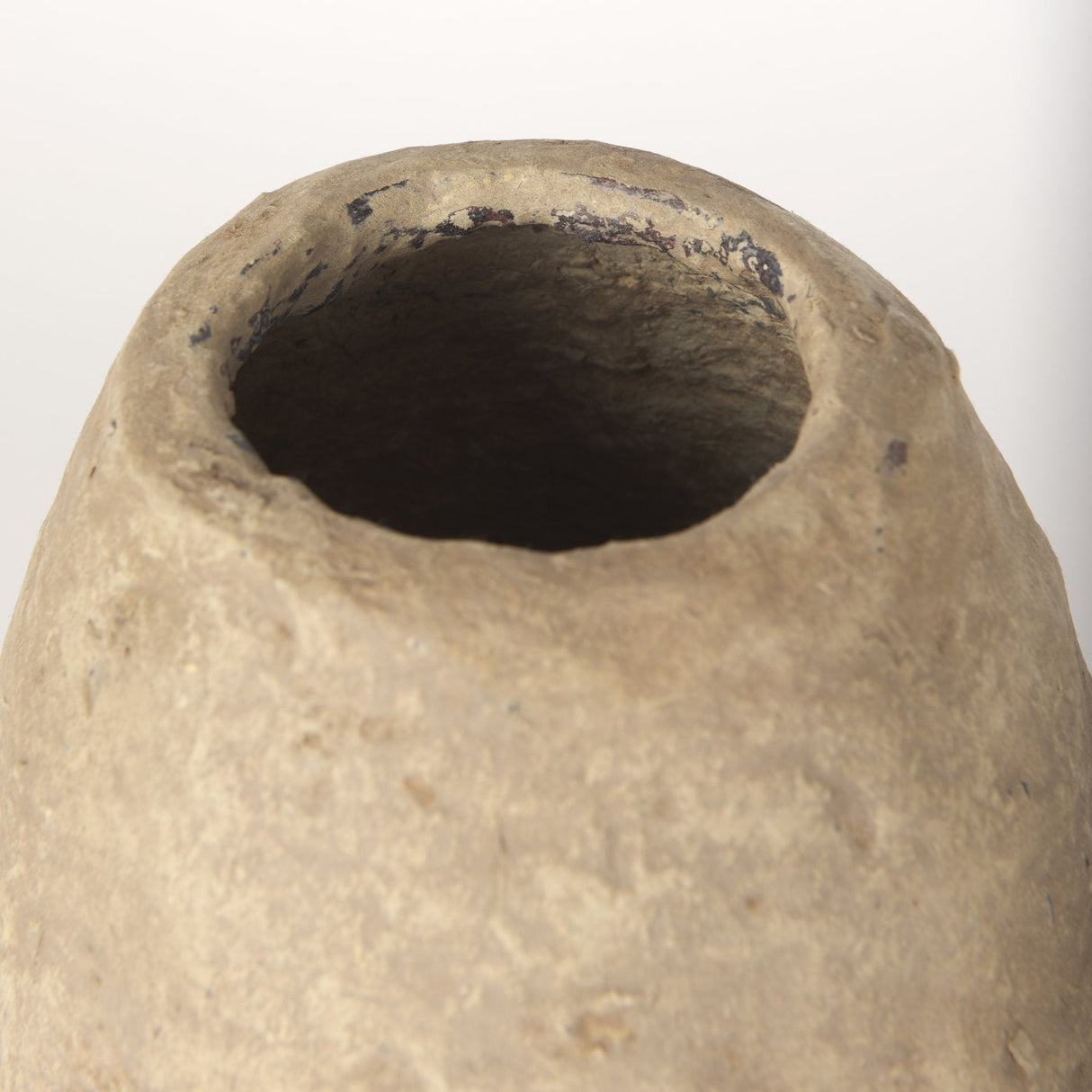 Rundal Small Beige Paper Mache Vase by Mercana at Eve Furniture