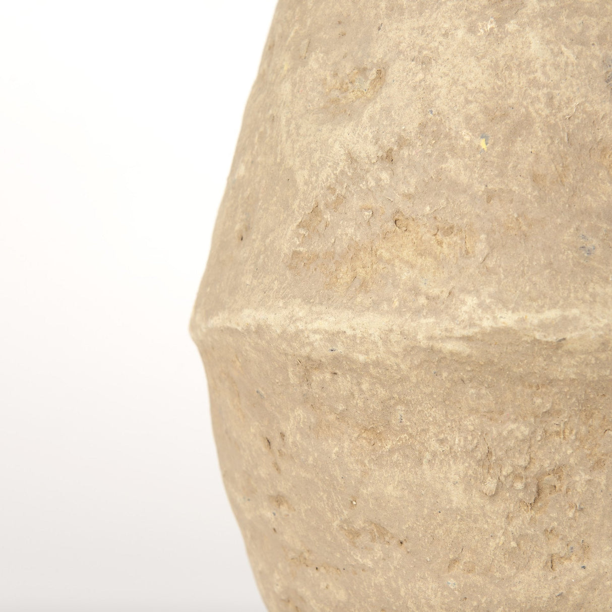 Rundal Small Beige Paper Mache Vase by Mercana at Eve Furniture