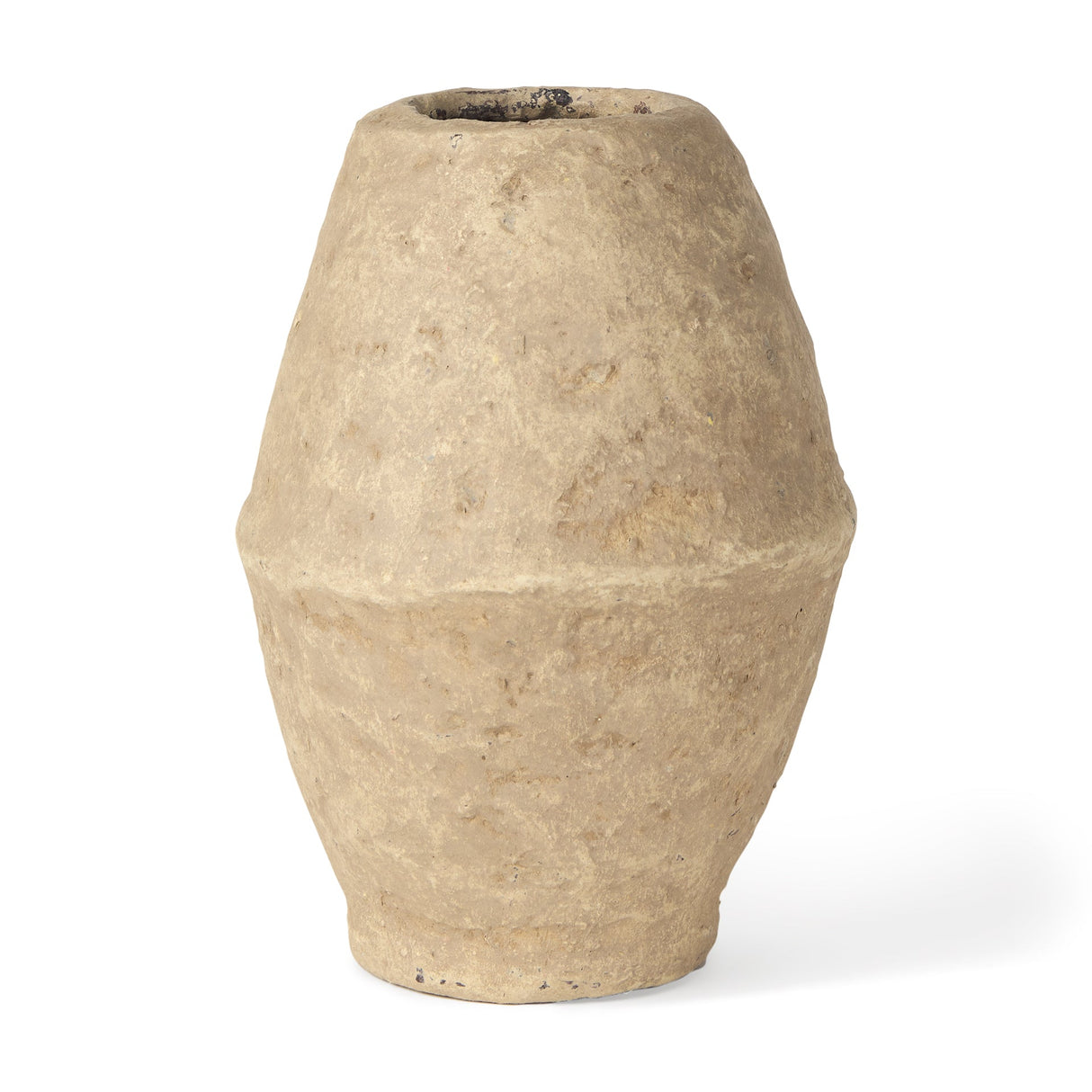 Rundal Small Beige Paper Mache Vase by Mercana at Eve Furniture