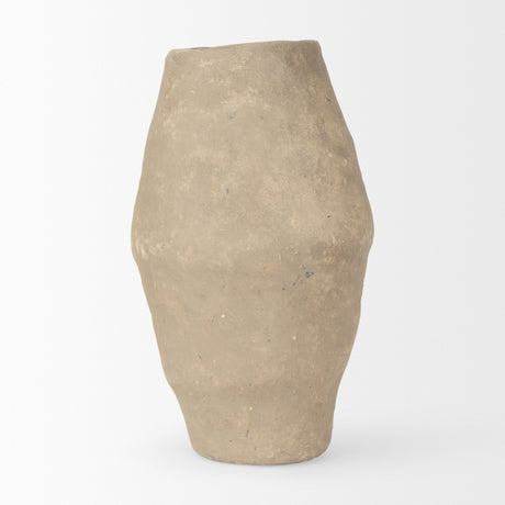 Rundal Small Gray Paper Mache Vase by Mercana at Eve Furniture