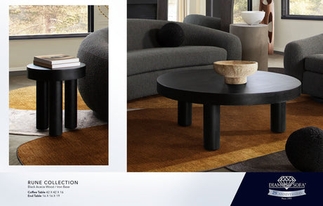 Rune Black Wood Coffee Table by Diamond Sofa at Eve Furniture
