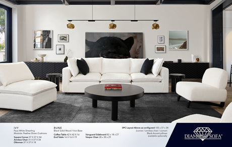 Rune Black Wood Coffee Table by Diamond Sofa at Eve Furniture