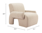 Rura Heathered Beige Accent Chair by Zuomod at Eve Furniture