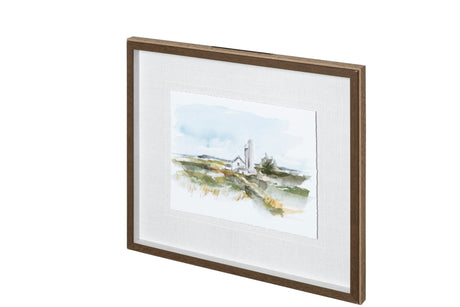 Rural Plein Air I by Ethan Harper a Hand Embellished Textured Framed Art Print Matted under Glass by Mercana at Eve Furniture