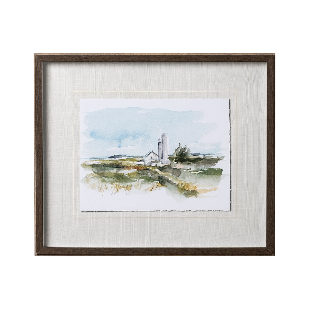 Rural Plein Air I by Ethan Harper a Hand Embellished Textured Framed Art Print Matted under Glass by Mercana at Eve Furniture