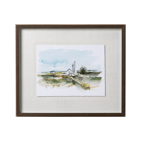 Rural Plein Air I by Ethan Harper a Hand Embellished Textured Framed Art Print Matted under Glass by Mercana at Eve Furniture