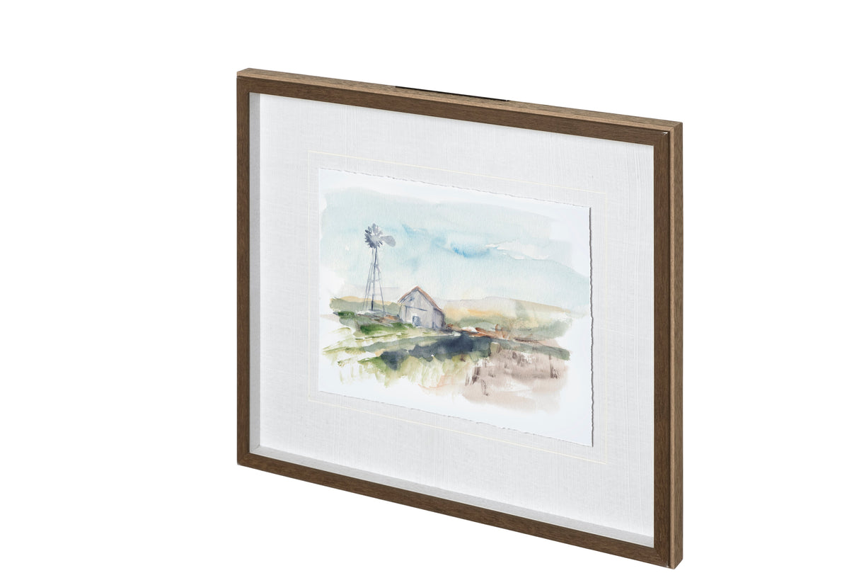 Rural Plein Air II by Ethan Harper a Hand Embellished Textured Framed Art Print Matted under Glass by Mercana at Eve Furniture