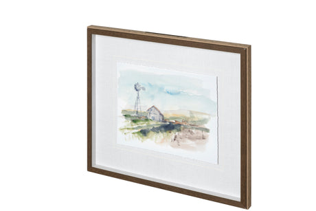 Rural Plein Air II by Ethan Harper a Hand Embellished Textured Framed Art Print Matted under Glass by Mercana at Eve Furniture