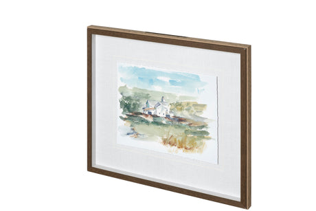 Rural Plein Air IV by Ethan Harper a Hand Embellished Textured Framed Art Print Matted under Glass by Mercana at Eve Furniture