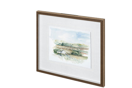Rural Plein Air V by Ethan Harper a Hand Embellished Textured Framed Art Print Matted under Glass by Mercana at Eve Furniture