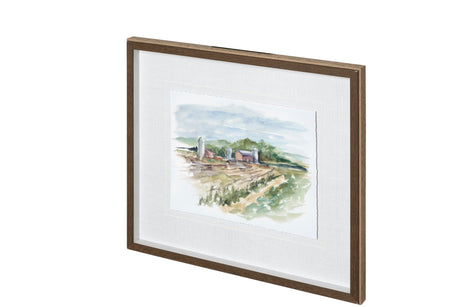 Rural Plein Air VI by Ethan Harper a Hand Embellished Textured Framed Art Print Matted under Glass by Mercana at Eve Furniture