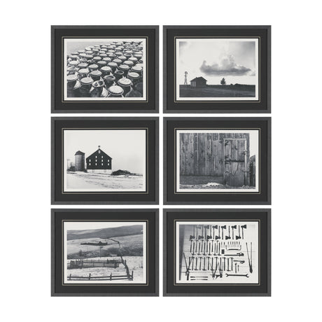 Rural Rows (Set of 6) by The Chelsea Collection Textured Framed Art Print Matted under Glass by Mercana at Eve Furniture