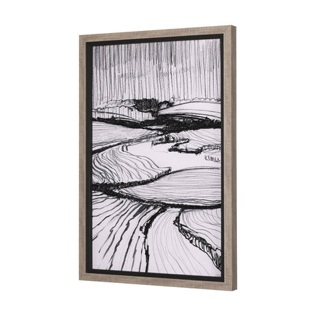 Rural Sketch-I by Mercana Studio a Hand Embellished Textured Framed Art Print by Mercana at Eve Furniture