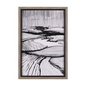 Rural Sketch-I by Mercana Studio a Hand Embellished Textured Framed Art Print by Mercana at Eve Furniture