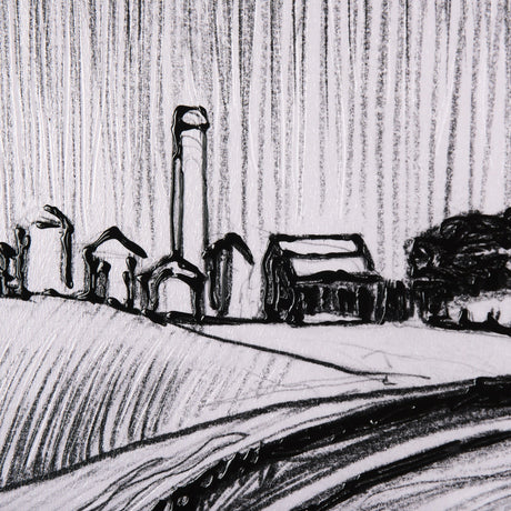 Rural Sketch-II by Mercana Studio a Hand Embellished Textured Framed Art Print by Mercana at Eve Furniture