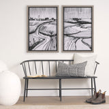 Rural Sketch-II by Mercana Studio a Hand Embellished Textured Framed Art Print by Mercana at Eve Furniture