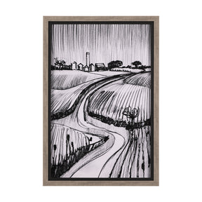Rural Sketch-II by Mercana Studio a Hand Embellished Textured Framed Art Print by Mercana at Eve Furniture
