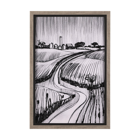 Rural Sketch-II by Mercana Studio a Hand Embellished Textured Framed Art Print by Mercana at Eve Furniture