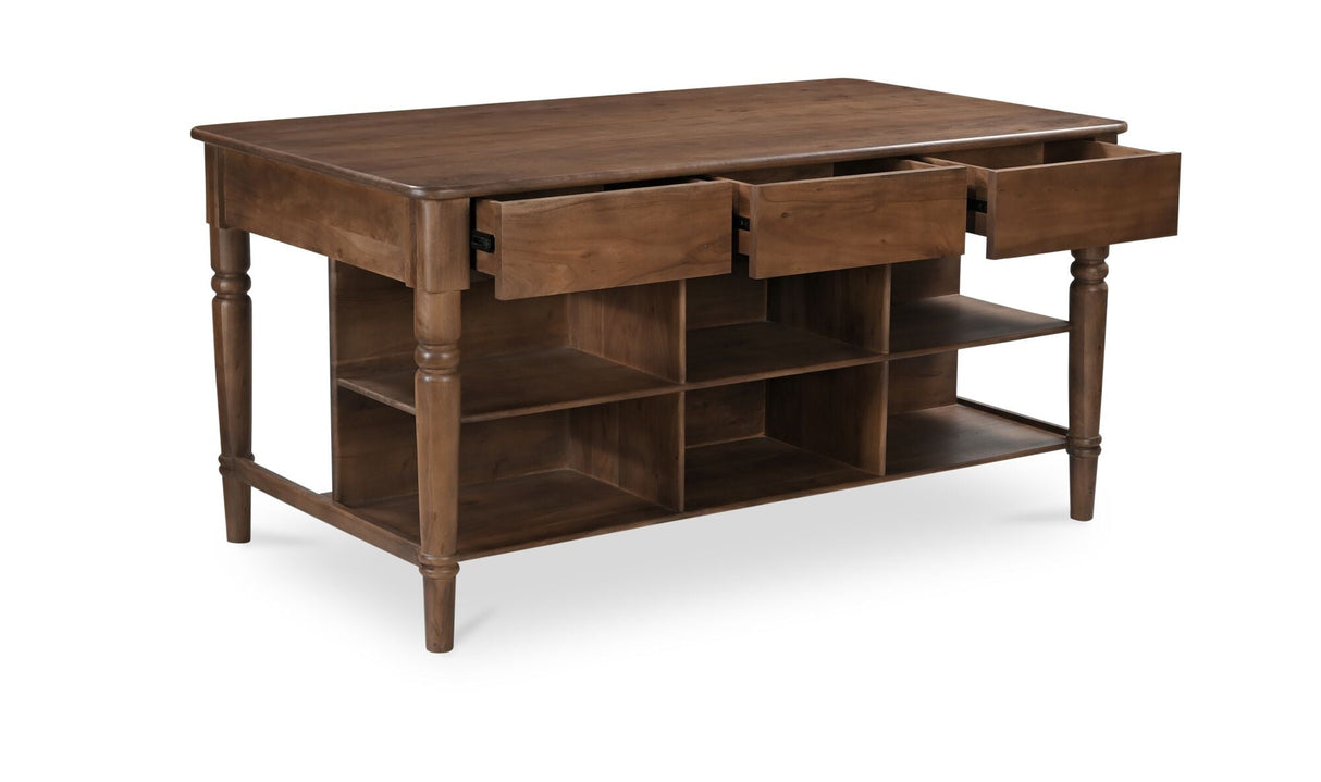Russet Kitchen Island Brown by Moe's Home at Eve Furniture