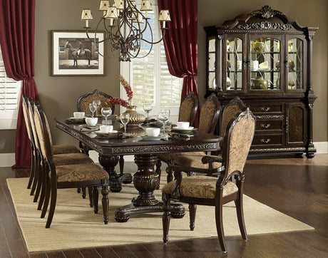 Russian Hill Warm Cherry Extendable Dining Set by Homelegance at Eve Furniture